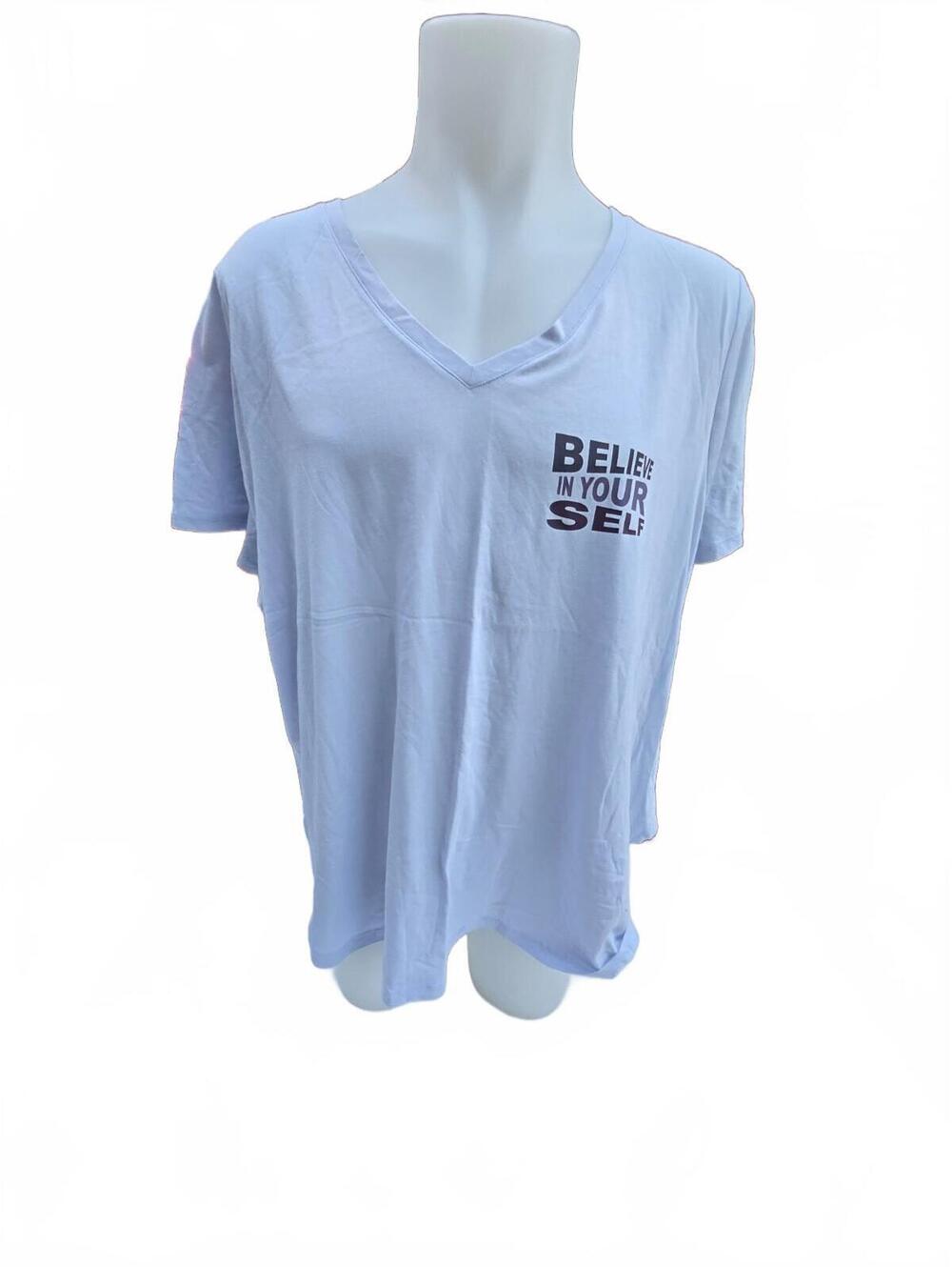 NEW Active Zone Women's White  T-Shirt with 'Believe in Yourself'